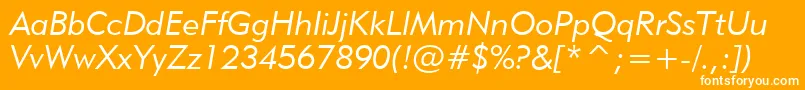 フォントGeo415li – オレンジの背景に白い文字