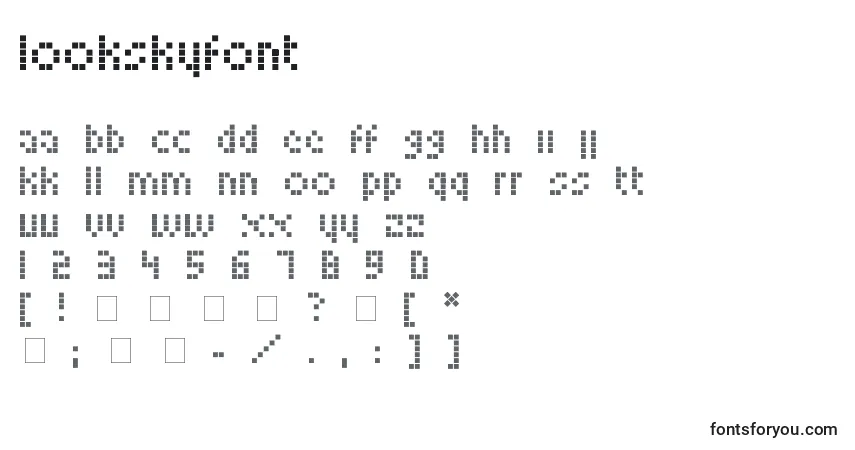 Czcionka LookskyFont – alfabet, cyfry, specjalne znaki