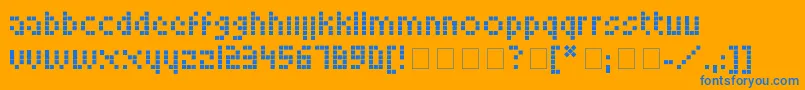 LookskyFont-Schriftart – Blaue Schriften auf orangefarbenem Hintergrund