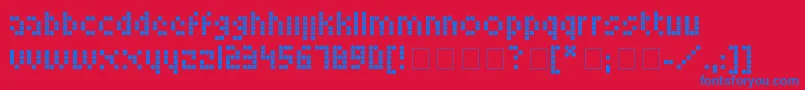 フォントLookskyFont – 赤い背景に青い文字