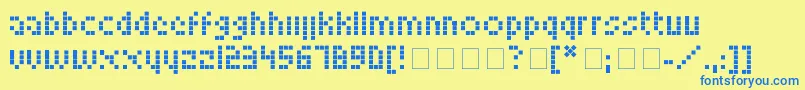 Weitere Informationen zur LookskyFont-Schriftart LookskyFont-Schriftart – Blaue Schriften auf gelbem Hintergrund