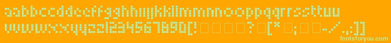 Czcionka LookskyFont – zielone czcionki na pomarańczowym tle