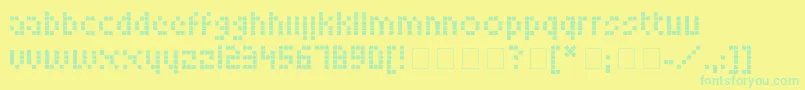 フォントLookskyFont – 黄色い背景に緑の文字