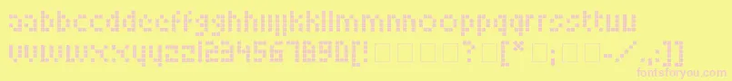 LookskyFont-fontti – vaaleanpunaiset fontit keltaisella taustalla