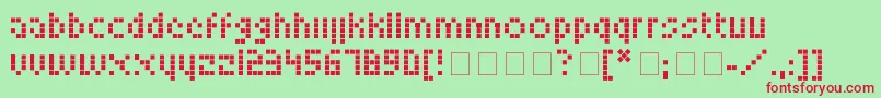 LookskyFont-fontti – punaiset fontit vihreällä taustalla