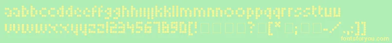 フォントLookskyFont – 黄色の文字が緑の背景にあります