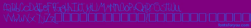 TempleRegular-Schriftart – Blaue Schriften auf violettem Hintergrund