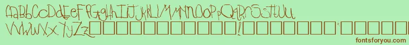 TempleRegular-fontti – ruskeat fontit vihreällä taustalla