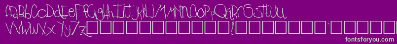 フォントTempleRegular – 紫の背景に緑のフォント