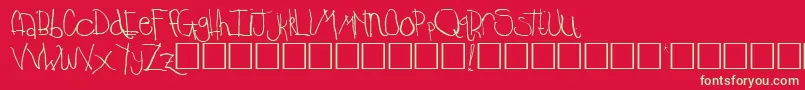 フォントTempleRegular – 赤い背景に緑の文字