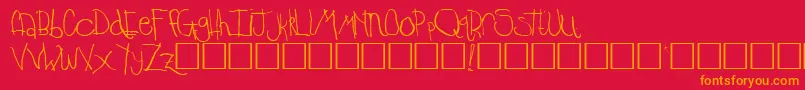 TempleRegular Font – Orange Fonts on Red Background