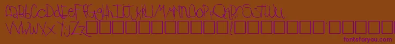 フォントTempleRegular – 紫色のフォント、茶色の背景