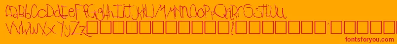 Fonte TempleRegular – fontes vermelhas em um fundo laranja