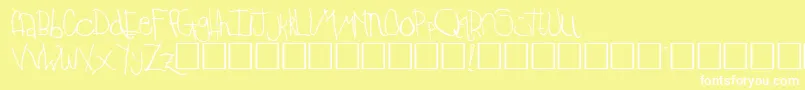 TempleRegular-fontti – valkoiset fontit keltaisella taustalla