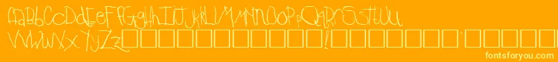 フォントTempleRegular – オレンジの背景に黄色の文字