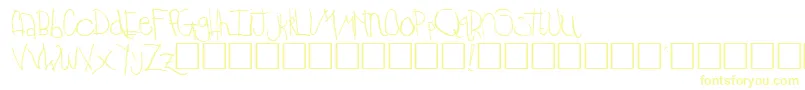 フォントTempleRegular – 白い背景に黄色の文字