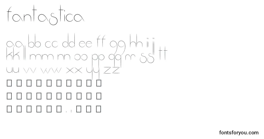 Schriftart Fantastica (111274) – Alphabet, Zahlen, spezielle Symbole