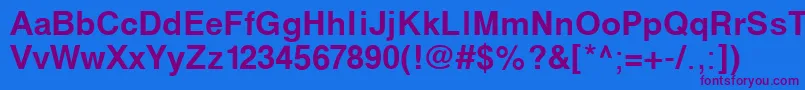 Police SvobodaBold – polices violettes sur fond bleu