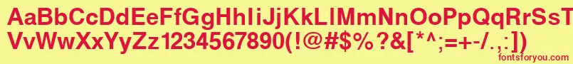 SvobodaBold Font – Red Fonts on Yellow Background