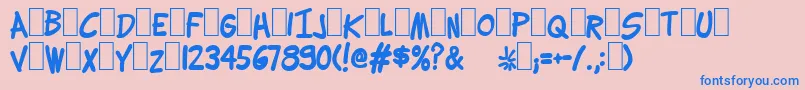 Czcionka Lettering1WeirdBold – niebieskie czcionki na różowym tle