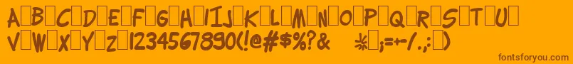 Czcionka Lettering1WeirdBold – brązowe czcionki na pomarańczowym tle