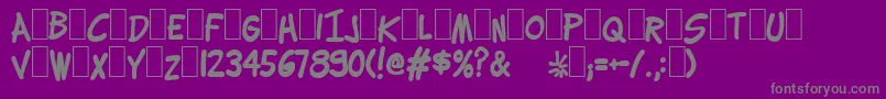 Czcionka Lettering1WeirdBold – szare czcionki na fioletowym tle