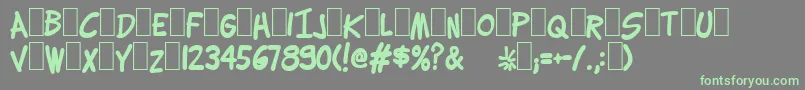 Lettering1WeirdBold Font – Green Fonts on Gray Background