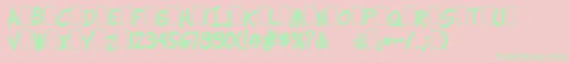 Lettering1WeirdBold-Schriftart – Grüne Schriften auf rosa Hintergrund