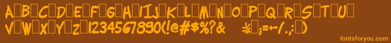 Lettering1WeirdBold Font – Orange Fonts on Brown Background