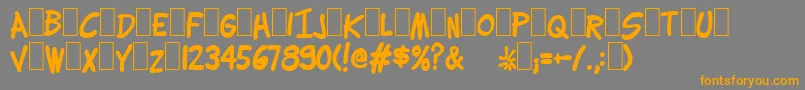 Saiba mais sobre a fonte Lettering1WeirdBold Fonte Lettering1WeirdBold – fontes laranjas em um fundo cinza