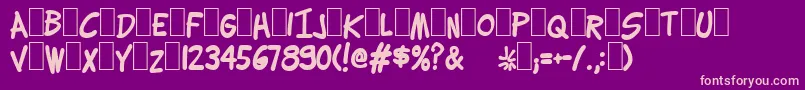 Lettering1WeirdBold Font – Pink Fonts on Purple Background