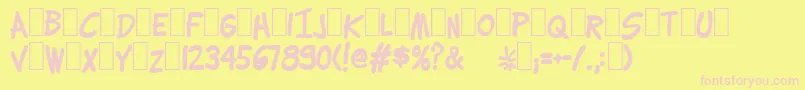 Lettering1WeirdBold Font – Pink Fonts on Yellow Background