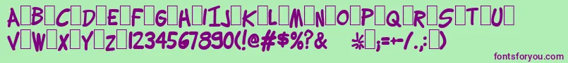 Lettering1WeirdBold Font – Purple Fonts on Green Background