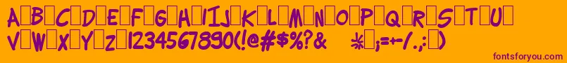 Lettering1WeirdBold Font – Purple Fonts on Orange Background