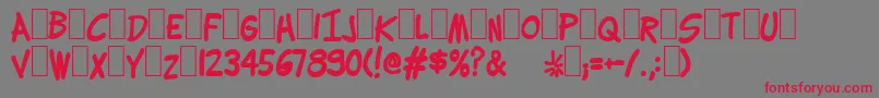 Lettering1WeirdBold Font – Red Fonts on Gray Background