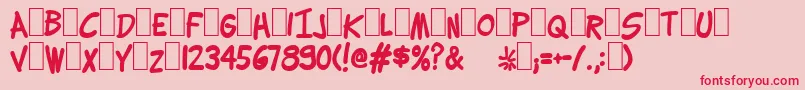 Lettering1WeirdBold-Schriftart – Rote Schriften auf rosa Hintergrund