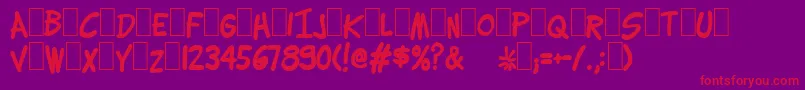 Lettering1WeirdBold Font – Red Fonts on Purple Background