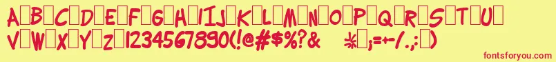 Lettering1WeirdBold Font – Red Fonts on Yellow Background