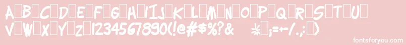 Lettering1WeirdBold-Schriftart – Weiße Schriften auf rosa Hintergrund
