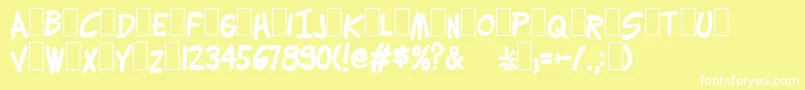 Lettering1WeirdBold Font – White Fonts on Yellow Background