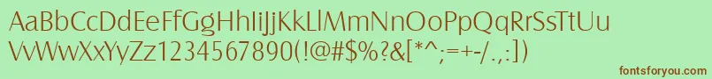 Шрифт CanossaLightRegular – коричневые шрифты на зелёном фоне