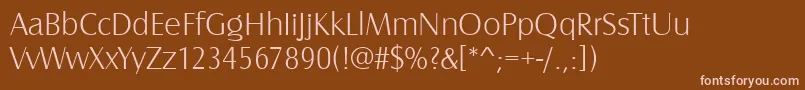フォントCanossaLightRegular – 茶色の背景にピンクのフォント