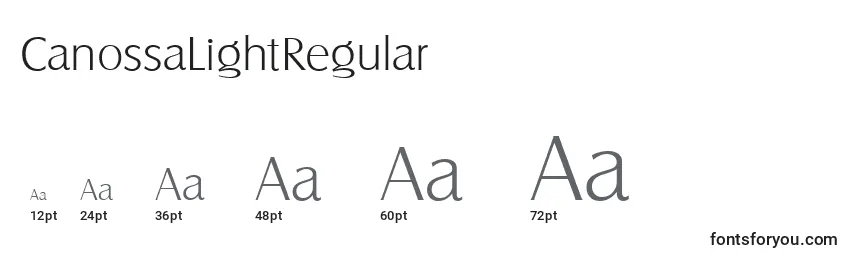 Размеры шрифта CanossaLightRegular