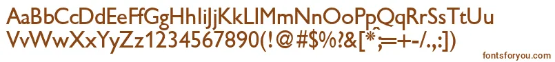 GilliondbNormal-fontti – ruskeat fontit valkoisella taustalla