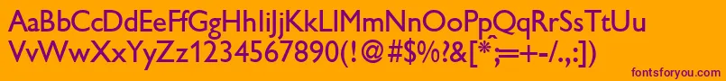 Шрифт GilliondbNormal – фиолетовые шрифты на оранжевом фоне