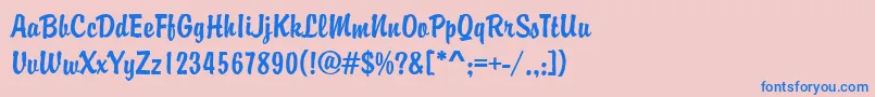 BryceRegular Font – Blue Fonts on Pink Background