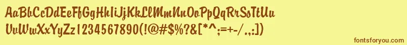 BryceRegular Font – Brown Fonts on Yellow Background