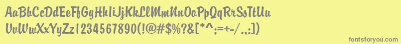 フォントBryceRegular – 黄色の背景に灰色の文字