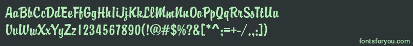 BryceRegular-fontti – vihreät fontit mustalla taustalla