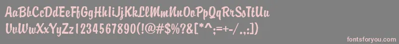 フォントBryceRegular – 灰色の背景にピンクのフォント